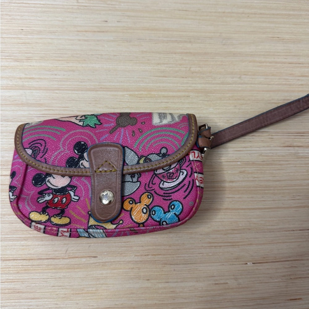 Dooney & Bourke Pink Disney Wristlet with Characters